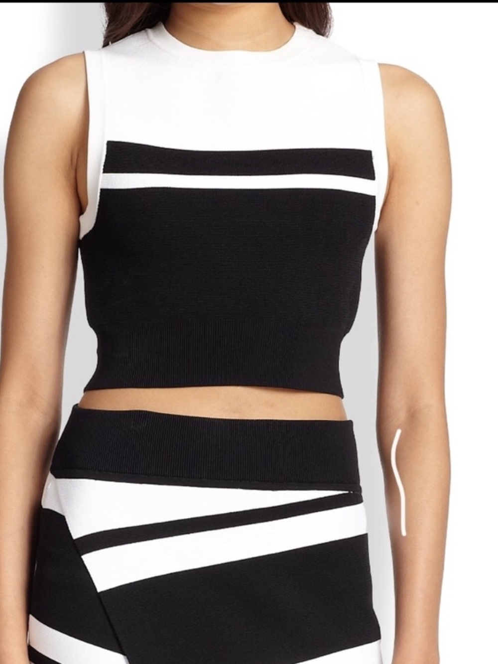 A.L.C. Black and White Sleeveless Crop Top  Size XS